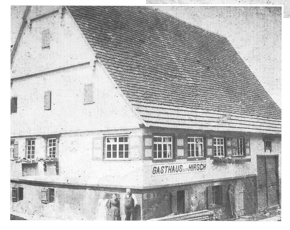 Das Gasthaus zum Hirsch in Fluorn auf einer alten Aufnahme